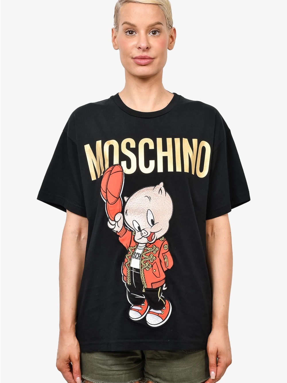 MOSCHINO BLACK PORKY PIG T-SHIRT
